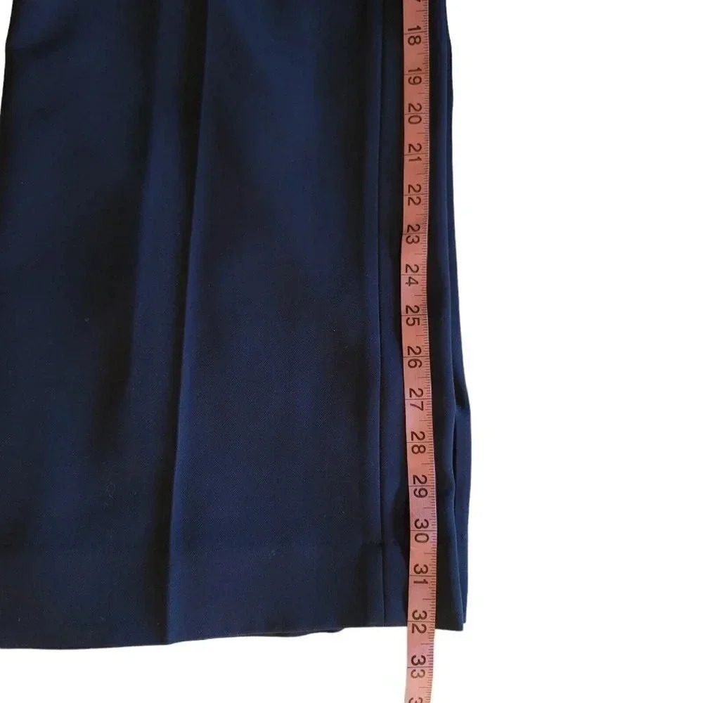 White House Black Market Pants Womens 4R Black Wide Leg Trouser Blue Classic Y2k - Picture 6 of 13